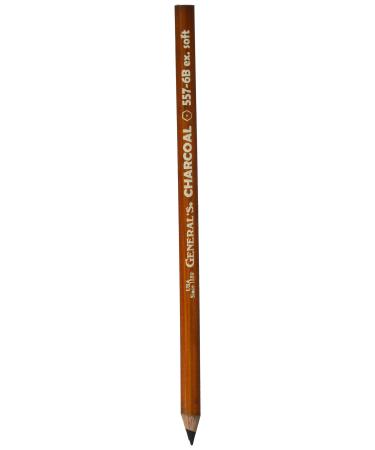 General Pencil 557-6B-BP Generals Charcoal Pencil 6B 2 Each  2 Count (Pack of 1)  Black
