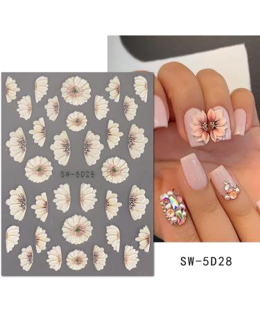 Duduikalor 5D Sunflowers Nail Stickers - Self-Adhesive Decals for Acrylic Nail Art - Buy Online on SooperMarket.com