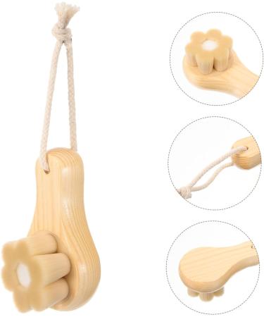 Gogogmee Facial Wash Brush with Wooden Handle Face Cleansing Brush Facial Exfoliator Exfoliating Face Scrubber Skin Care Tools Face Exfoliator Brush Face Brush Face Wash Brush - Buy Online on SooperMarket.com