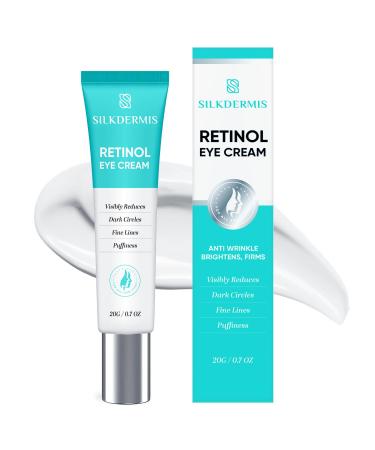 SLIKDERMIS Retinol Eye Cream for Dark Circles: Under Eye Cream for Wrinkles Anti Aging - Eye Care Advanced Formula Night Cream 20ml