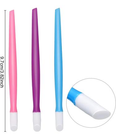 30 Pieces Plastic Handle Nail Cuticle Pusher Rubber Tipped Nail Cleaner Colored Nail Art Tool for Men and Women Christmas Valentine's Day Giving Nail Tool(Blue Purple and Pink) - Buy Online on SooperMarket.com