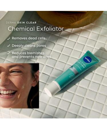 NIVEA Derma Skin Clear Chemical Exfoliator (40ml) with Salicylic Acid, Glycolic Acid, and Niacinamide - Blemish Prevention for Acne-Prone Skin - Buy Online on SooperMarket.com