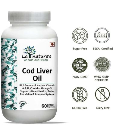 YANG Cod Liver Oil 60 Softgels - 300mg High in Vitamin A & D - Supports Brain Joints Eyes and Immunity Support for Men and Women - Buy Online on SooperMarket.com