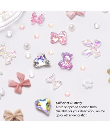 2 Boxes Nail Art Decoration Mixed Color Nail Rhinestones with Different Shapes Flatback Safe Nail Art Supplies for Girl Women Multifunctional DIY Nail Accessories for Home Salon - Buy Online on SooperMarket.com