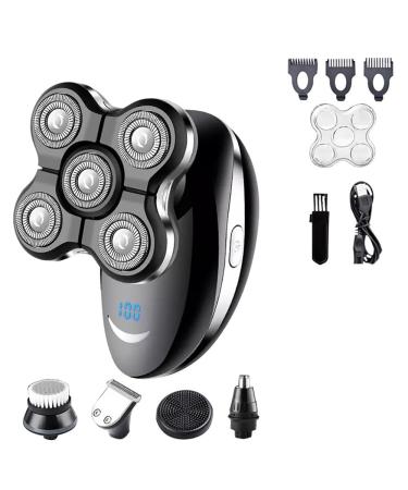 5 in 1 Electric Shaver for Men Beard Hair Trimmer Bald Head Razor 5D Floating Electric Nose Hair Trimmer LCD Display
