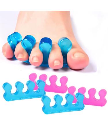 4 PCS Gel Toe Separator Gel Nail Polish Toe Spacers for Men and Women Straighteners and Correctors Reusable for Overlapping Toes Bunions Hammer Toe Foot Pain Relief Pedicure Manicure Nail Art