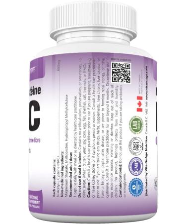 Vita-Nuage NAC N-Acetyl-L-Cysteine 600mg - Immune System Support Liver Detox - 90 Caps - Buy Online on SooperMarket.com