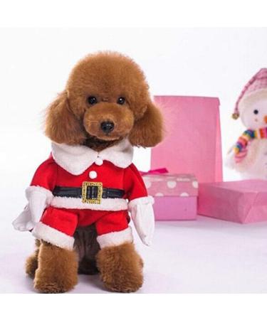 Delifur Pet Christmas Santa Claus Suit with Cap - Dog/Cat Xmas Costume Party Suit (Red, Size S) - Warm Hoodie for Winter - Buy Online on SooperMarket.com
