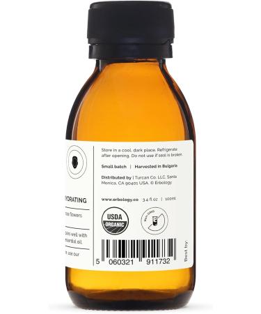 Erbology Organic Rose Water 3.4 fl oz | Premium Food Grade Hydrolate | Soothes Hydrates & Calms | Non-GMO in Recyclable Glass Bottle - Buy Online on SooperMarket.com