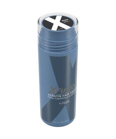 XFusion Keratin Hair Fibers - Black (28g) | Thinning Hair Solution for Men & Women | Buy Online - International Shipping Available - Buy Online on SooperMarket.com
