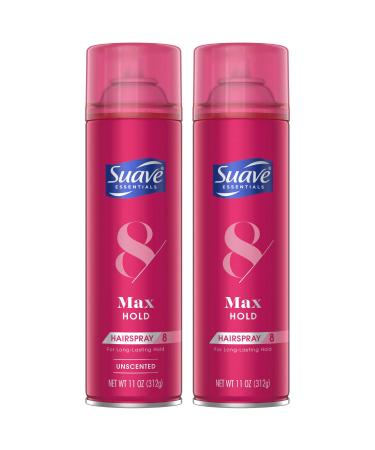 Suave Hairspray Max Hold Variety 2-Pack Unscented & Scented Formulas Aerosol Hairspray 11 Oz Ea