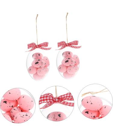 Alipis 2pcs Easter Eggs Hanging Easter Egg Ornament Easter Party Egg Decoration Easter Party Decorations Plastic Hamper Hanging Egg Decor Easter Party Hanging Decor Spot Props Foam Pink 8x5.7cm - Buy Online on SooperMarket.com