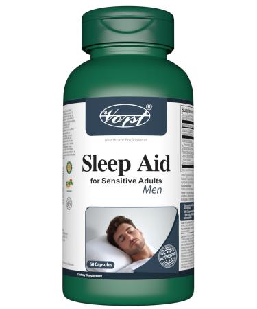VORST Natural Sleep Aid Supplement for Men 60 Capsules | Powder Pills | 1 Bottle 60 count (Pack of 1)