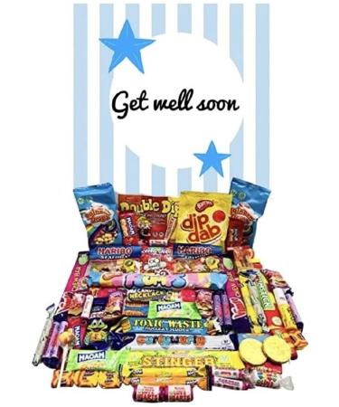 Get Well Soon Gift Present gift pick n mix The ultimate retro sweet selection Box sweet Hamper -Present gift OVER 60 SWEETS Curly Wurly Freddo Black Jacks ect