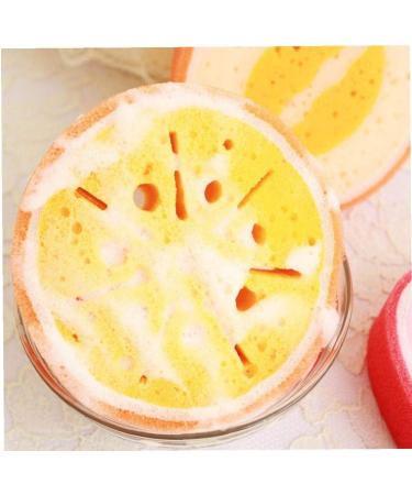 AMOYER 3 Pcs Cartoon Bath Sponge Set | Fruit Shape Cleaning Sponges for Kids & Adults | Fun Bathroom Accessories - Buy Online on SooperMarket.com
