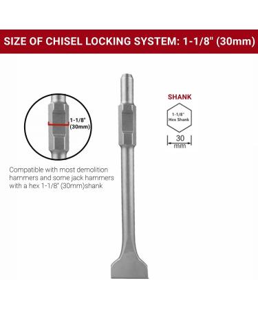 Firecore 2Pcs Hex Shank Scraping Chisel Set for Electric Demolition Jack Hammer - 1-1/8 Chisel Hex, 3 x 16 - FS18316 2 Pack - Buy Online on SooperMarket.com