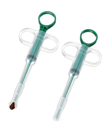 Nuanchu 2 PiecesCat Pill Shooter Pill DispenserDogPillerPillGunPet TabletSyringe Pusher Soft TipPet MedicineFeeder for Feeding Small Animals Green