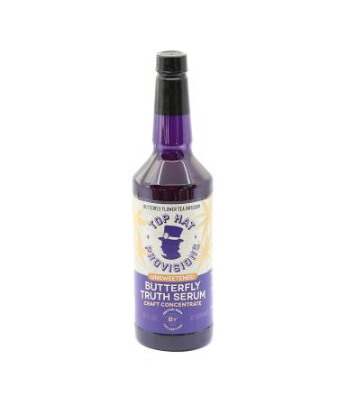 Top Hat Butterfly Truth Serum - Keto Friendly Zero Calorie Butterfly Flower Tea Infusion - Blue Tincture - Butterfly Blossom Bitters - Unsweetened - Zero Sugar - Make Cocktails Indigo Purple - 32oz Bottle