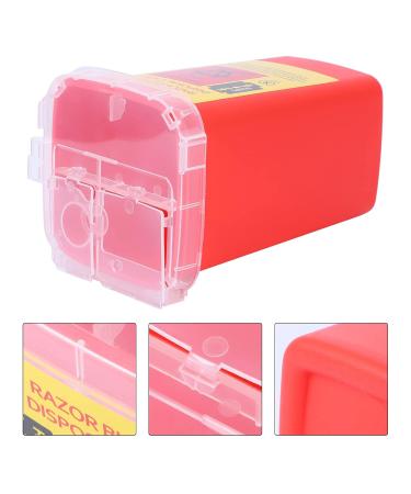 Osaladi Storage Container for Barber - Razor Shell Case & Shaving Blade Disposal - Compact Red Automatic Trash Can - Buy Online on SooperMarket.com