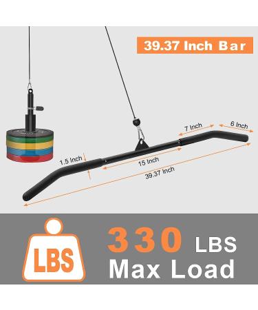 SERTT 39.37 LAT Pulldown Bar Attachment with Rubber Handle - Gym Accessories for Strength Training and Muscle Building - Buy Online on SooperMarket.com
