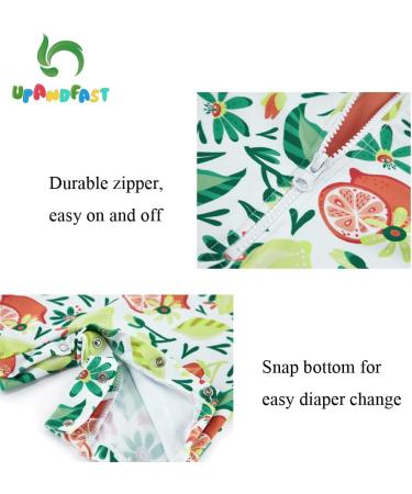 UPF 50+ Lemon Baby Girls Swimsuit with Snap Bottom | 18-24 Months - Buy Online on SooperMarket.com