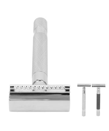 Double Edge reusable security razor Manual zinclegation for the wet shaving of Barber Barthaaren Without Blade (Silbrig)