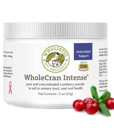 Wholistic Pet Organics WholeCran Intense: Cranberry for Dogs UTI, Urinary Tract Support, Bladder Control and Kidney Health - Organic Dog Cranberry Powder with Vitamin C and Antioxidants - 2 Oz