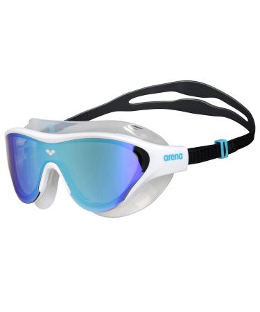ARENA Unisex The One Mask Mirror Swimming Goggles (Pack of 1) NS BLUE-WHITE-BLACK