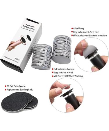 Electric Foot Callus Remover (Speed Adjustable) with 60pcs Replacement Pads Professional Pedicure Foot File Sander Tool for Women Men Dead Dry Hard Skin Removal (Black) - Buy Online on SooperMarket.com