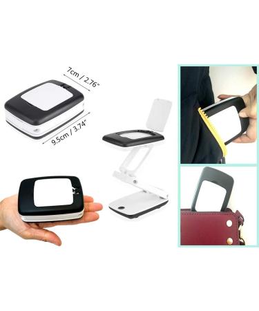 yuoseg Lighted Desk Magnifying Glass Lamp with Light on Stand Led Portable Pocket Magnifier Visor Folding 3X for Reading Hobby - Buy Online on SooperMarket.com