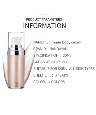 Highlighter Cream 20ml - Liquid Face Glow Illuminator | Shiny Body & Facial Contour Makeup - Buy Online on SooperMarket.com