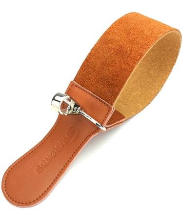 1 pc Double Layer Leather Razor Strop Shaving Sharpener Strap Barber Genuine Leather Straight Razor Sharpening Belt Shaving Accessories - Buy Online on SooperMarket.com