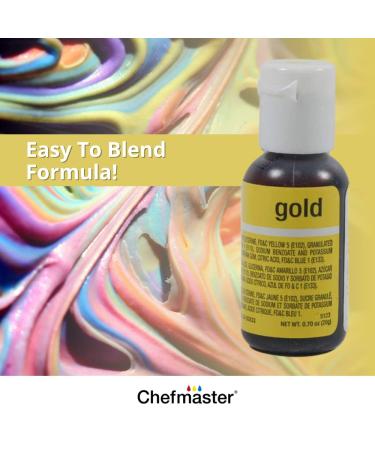 Chefmaster Gold Liqua-Gel Food Coloring 0.70 oz | Vibrant Professional-Grade Dye for Baking & Decorating | Made in USA - Buy Online on SooperMarket.com