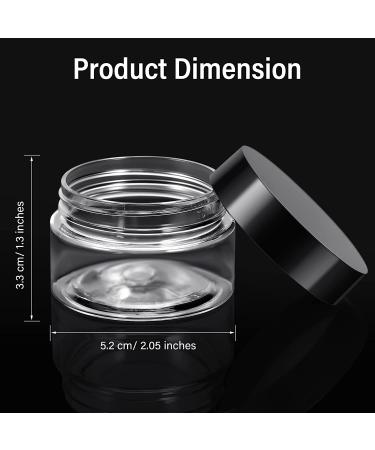 4-Piece 1oz Clear Wide-Mouth Plastic Jars with Leak-Proof Lids - Travel Storage for Beauty Products, Face Creams, Oils, Salves, DIY Slime - Black - Buy Online on SooperMarket.com