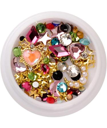 Dornail 3D Star Moon Nail Charms | Colorful Heart Rhinestones | Nail Gems for Nail Art | Geometry Rhinestone Decorations | Nail Kit 1 Box - Buy Online on SooperMarket.com