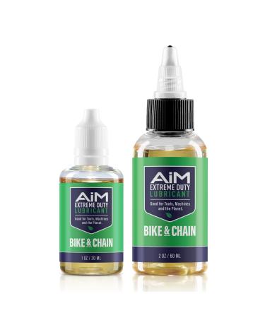 PlanetSafe Lubricants AiM Extreme Duty Bike & Chain Lubricant - Worlds Best Non Toxic Non Hazardous No Odor Lubricant for Scooters Mopeds Motorcycles Motorbike and Bicycles. 1oz + 2oz Bundle