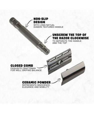 Meiyan Durable Stainless Steel Safety Razors - Replaceable & Reusable Double-Sided Blades for Smooth Shaving | International Shipping Available - Buy Online on SooperMarket.com