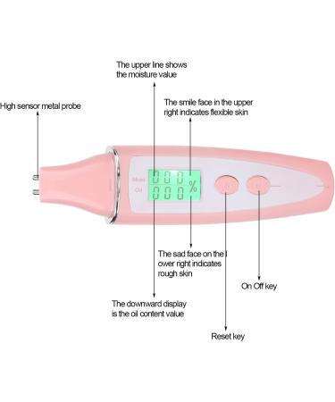 Skin Tester Facial Skin Moisture Oil Analysis Test Pen Digital Skin Detector Pen with LCD Display Skin Care Device for Home (Pink) - Buy Online on SooperMarket.com