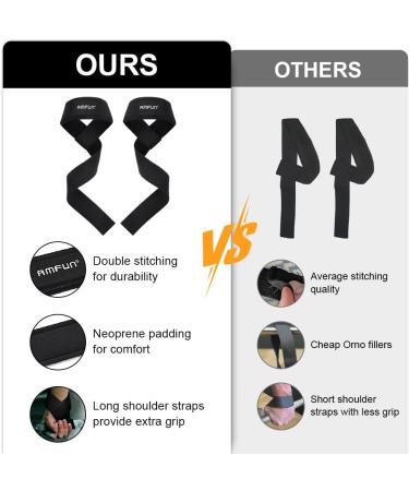 Amfun Padded Lifting Straps - Strength Training & Bodybuilding Aids for Men & Women | Professional Powerlifting Gear - Buy Online on SooperMarket.com
