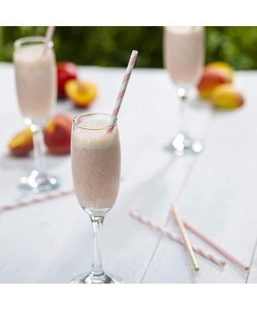 Biodegradable Paper Straws 200 Pack Pink & Gold Multi-Pattern for Birthday Wedding Holiday Decoration - Buy Online on SooperMarket.com
