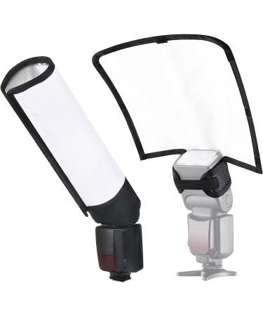 Waka Flash Diffuser Reflector Kit - Bend Bounce Flash Diffuser with Silver/White Reflector for Canon, Nikon & More - Universal Speedlight Mount - Buy Online on SooperMarket.com