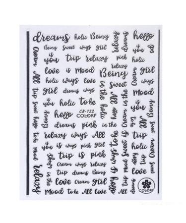 1pc 3d Hollow Letters Nail Art Stickers Black Adhesive Decal Nail Wrap Decor Accessories