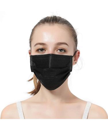100pcs Black Disposable Face Masks - 3 Layers PLY, Hyegiir, Comfortable Elastic Earloops, Sterile & Breathable for Daily Protection, Air Pollution & Dust-Proof - Buy Online on SooperMarket.com