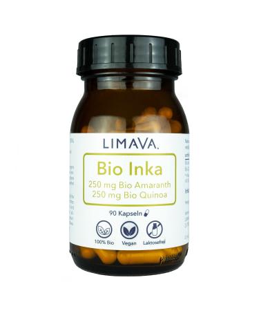 Limava Bio Inka Gold capsules (90 pieces in the glass) |50% pure amaranth + 50% pure quinoa |Organic certified |Vegan |100% natural |without additives
