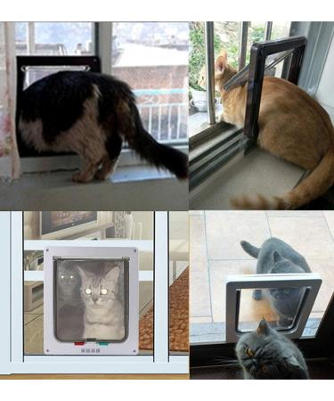 CEESC Large Cat Door 11x9.8 - 4 Way Locking for Windows & Sliding Glass - Weatherproof Cat Flap for Cats & Dogs - 24.8 Circumference, White - Buy Online on SooperMarket.com