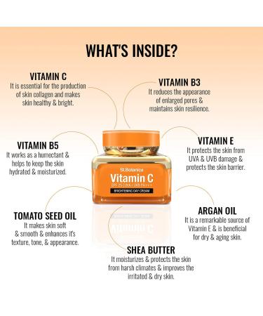 StBotanica Vitamin C Brightening Day Cream with SPF 30 - Radiant Skin 50g - Anti-Aging UVA/UVB Protection - Buy Online on SooperMarket.com
