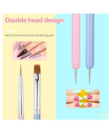 Sularpek 6Pcs Nail Art Brushes Set - Builder Gel Brush for Nails, Nail Art Design Pen Painting Tools with Extension Gel Brush, Fine Liner Brushes, and Dotting Pen - Buy Online on SooperMarket.com