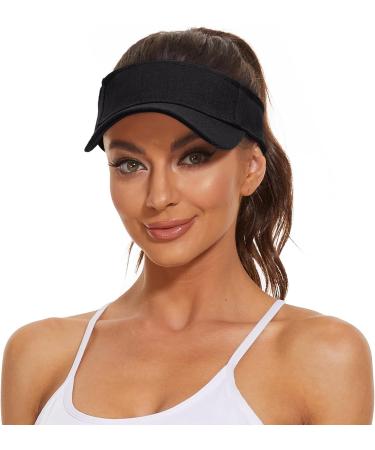 Zando Sun Visor Hat for Women Men - Adjustable Sport Outdoor Visor with UV Protection - Black - Buy Online on SooperMarket.com