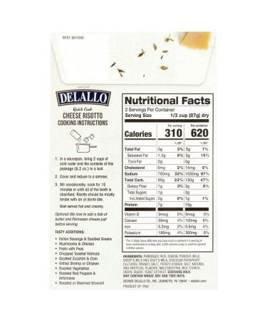 DeLallo Quick-Cook Cheese Risotto - 3 Pack | Easy and Delicious Italian Meal - Buy Online on SooperMarket.com