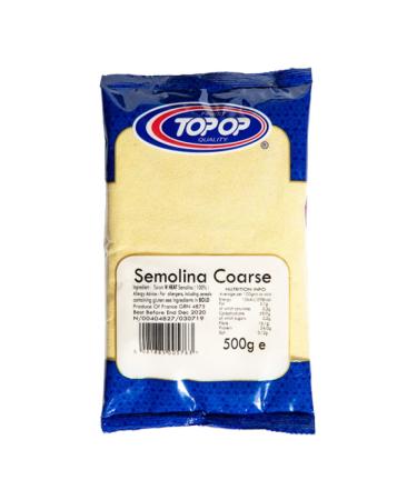 Top op Semolina Coarse 500g (Pack of 1) - Also known as Suji - Used to make Pasta Pizza Bread and Biscuit Doughs 500.00 g (Pack of 1)
